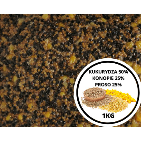 Kukurydza 50% Konopie 25% Proso 25% 1kg