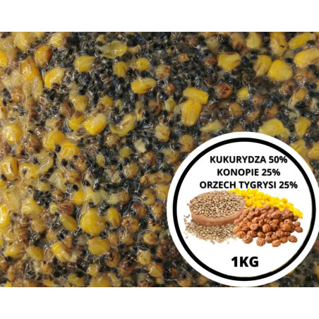 Ziarna 4 1 PWR CE KUKURYDZA 50% + Oo 0%. 44 KONOPIE 25% 1kg | SazanBaits.pl - Profesjonalne przynęty karpiowe